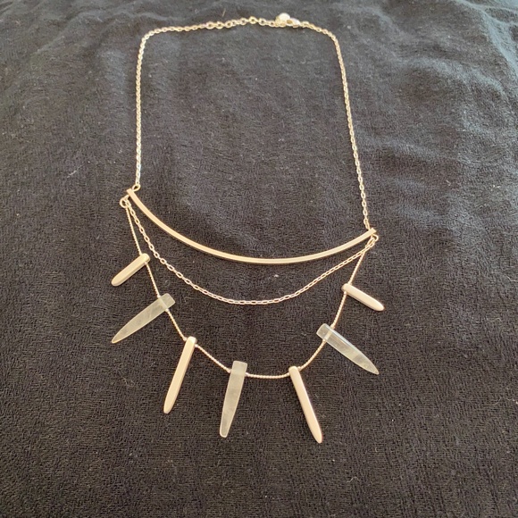 Jade & Jasper Brand Layered Silver Tone Crystal Necklace - Picture 2 of 7